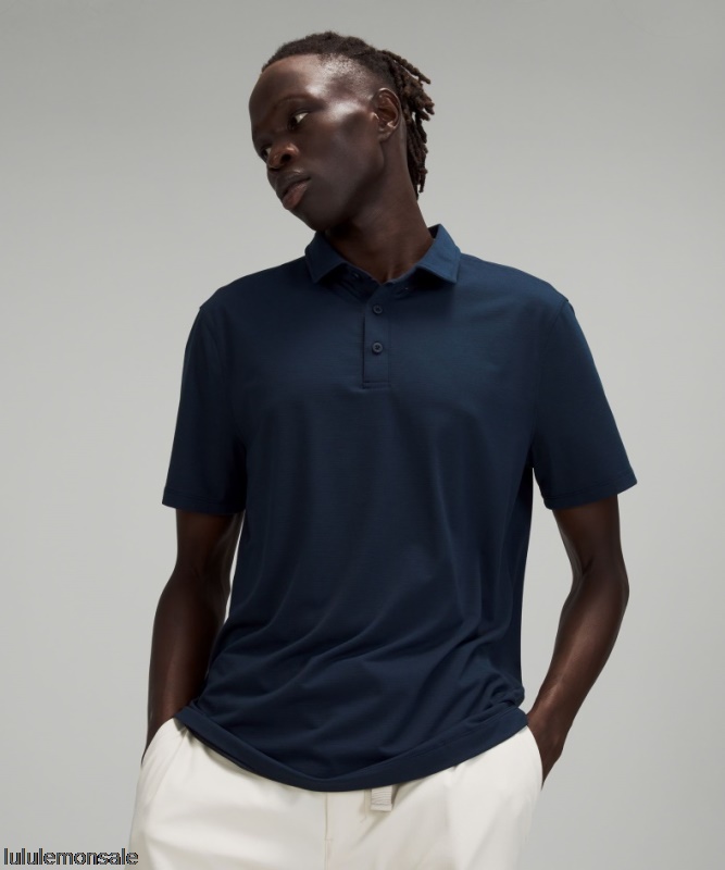 Lululemon Verkauf DELULU743 | Nautical Navy Evolution Kurzarm-Poloshirt